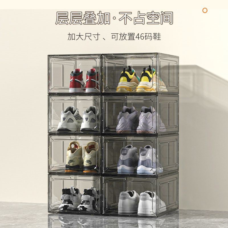Magnetic Hard Plastic Transparent Drawer Shoe Box Shoes Storage Box ...
