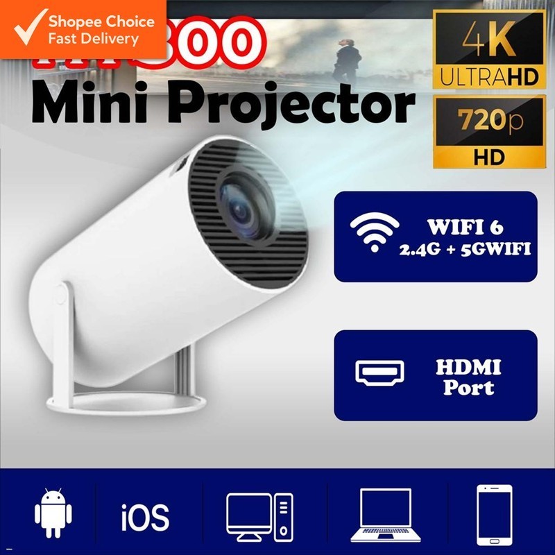 [Choice] HY300 Mini Projector Pro Wifi 6 Bluetooth Cinema Android 11 ...