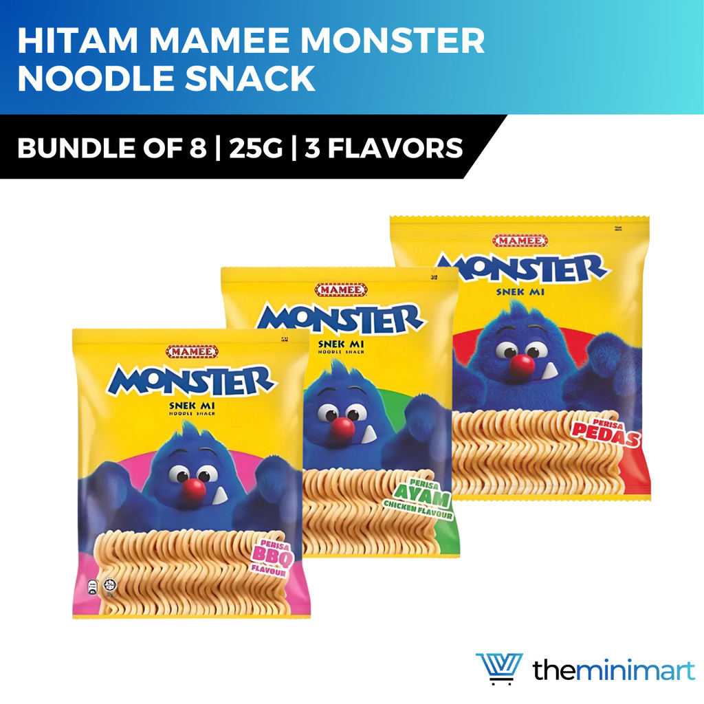 Bundle of 8] Mamee Monster Noodle Snack 25g - BBQ / Spicy