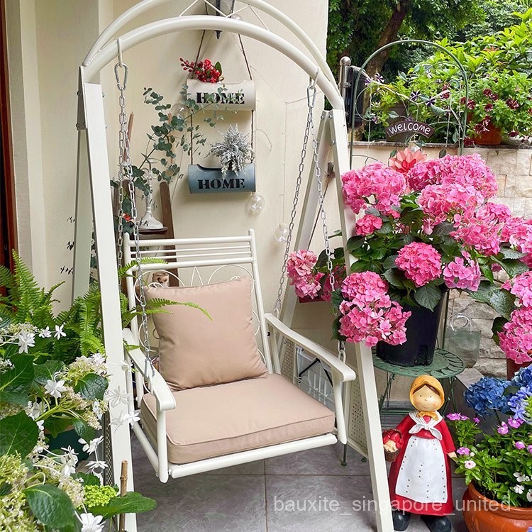 QY~Purple Leaf Outdoor Swing Courtyard Rocking Chair Glider Garden ...
