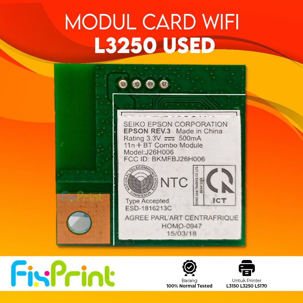 Wireless Wifi Card Module PCB Epson Eco Tank L3250 L3150 Used Wireless ...
