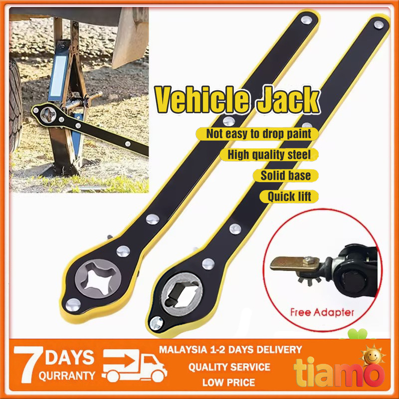 Car Jack Ratchet Wrench - 360 Swivel Scissor Jack Adapter With Long Handle