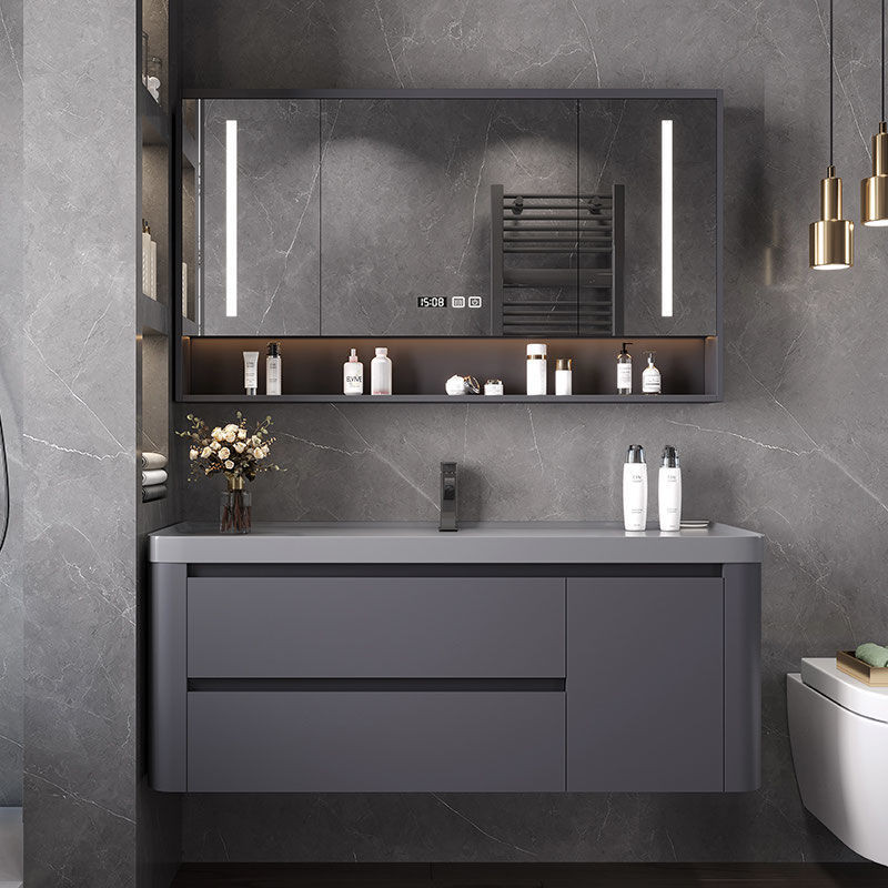 [Sg seller] bathroom cabinet Skin feel integrated basin basin vanity ...