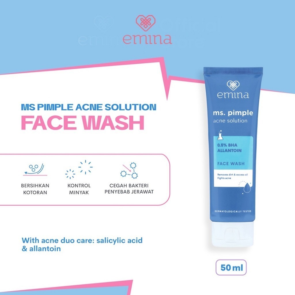 Emina Ms Pimple Acne Solution Face Wash / Merah Jingga Official - Gambar 2