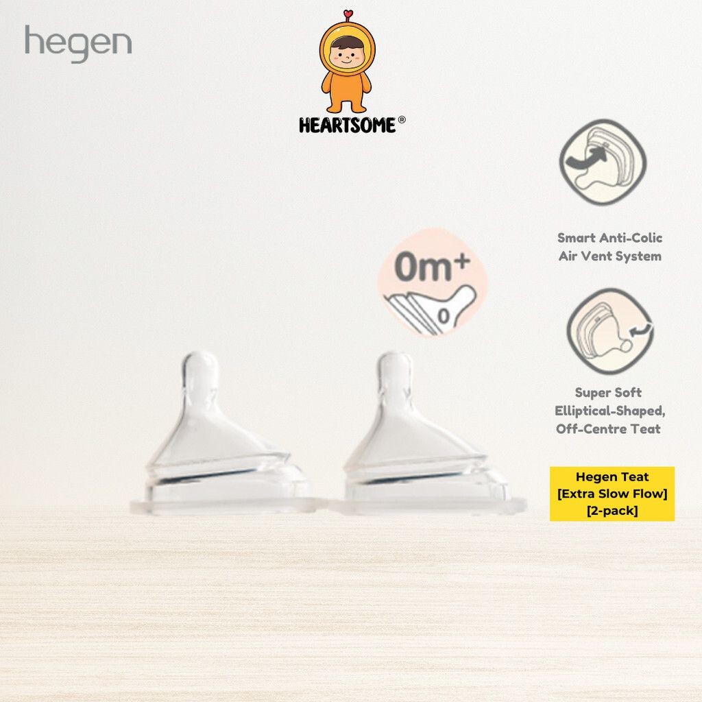 Hegen Teat Extra Slow Flow [2 Pack][HEARTSOME] | Shopee Singapore