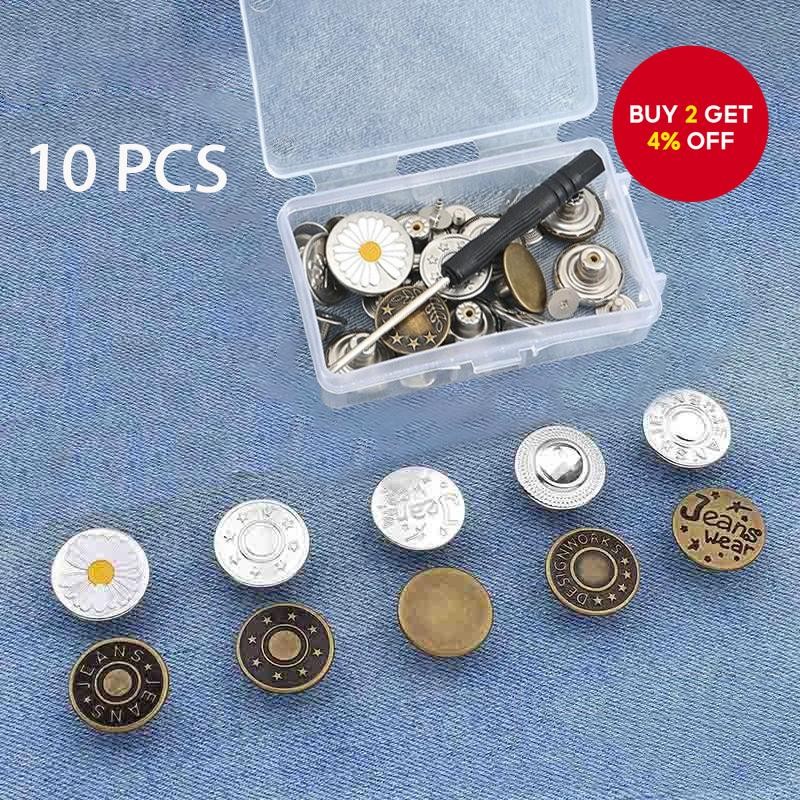 20pcs No-Sew Jeans Button Kit - Punch-Free Waist Tightener, Adjustable ...