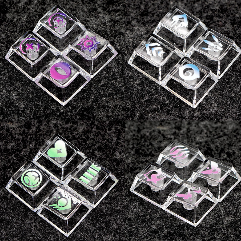 Valorant Keycaps Cherry Profile R4 R1 4 Keys PC Translucent Gaming ...