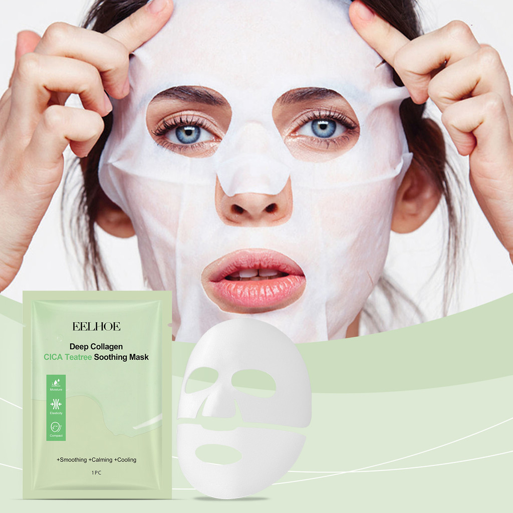 MY Stock>Collagen Tea Tree Facial Mask Pack Hydrating Moisturizing Glow ...