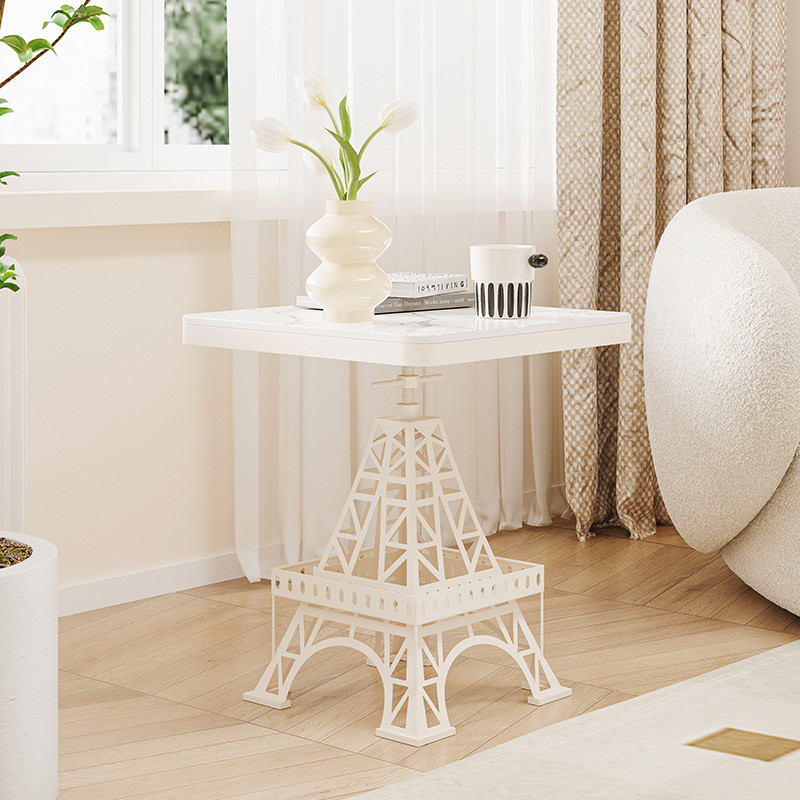 Cream Style Sofa Side Table Movable Living Room Slate Square Table ...