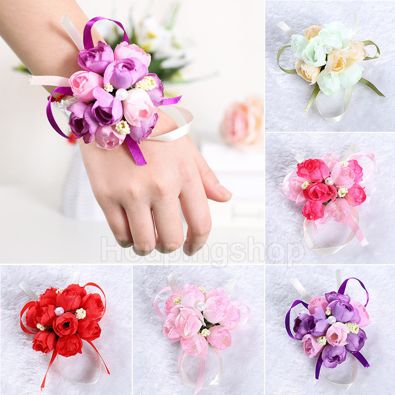 Price!! Wrist Corsage, Artificial Silk Flower Bridesmaid Bracelet ...