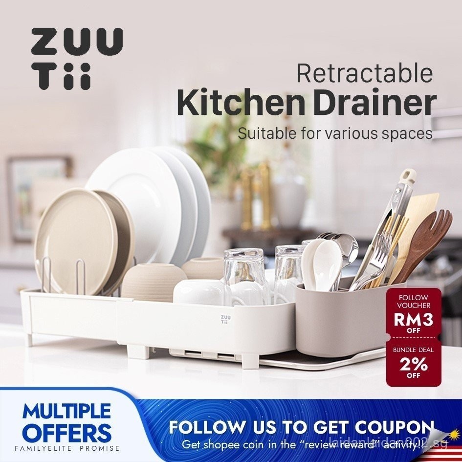 [My stock]zuutii retractable kitchen dish rack drainer detachable ...