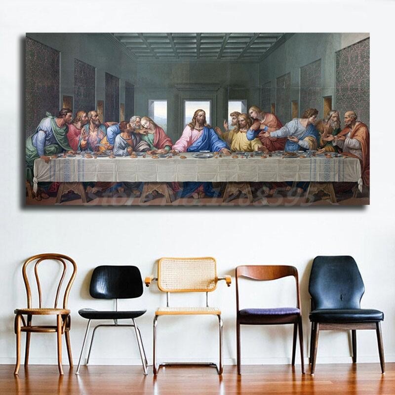 Jesus Christ Last Supper By Leonardo Da Vinci Canvas Painting Print ...