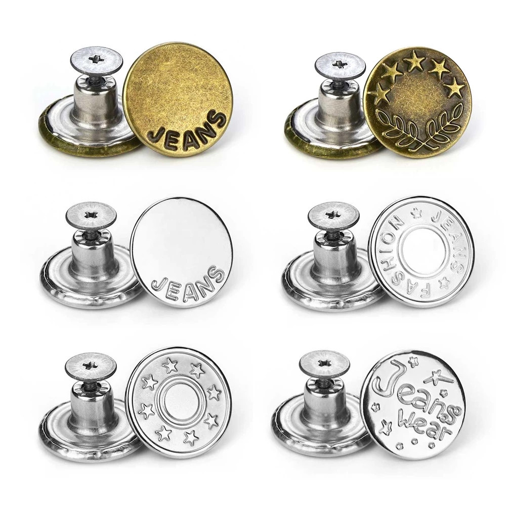 10Pcs/Set Detachable Waist Extender Button for Jeans No Sewing ...