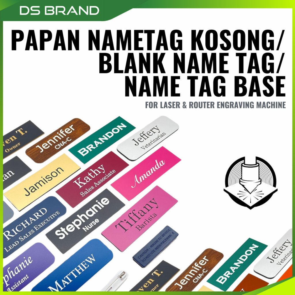TAG NAMA KOSONG / BLANK NAME TAG PLATE / ABS ENGRAVING PLATE / NAME TAG ...