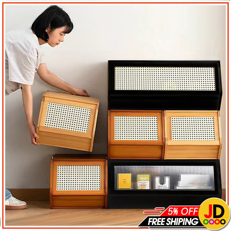 Stackable Storage Cabinet with Flip Door Home Bedside Cabinet Table Top ...
