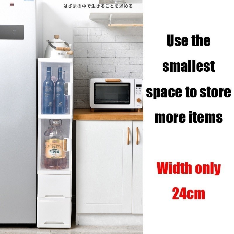 Kitchen Narrow Storage Cabinet With Drawers Toilet Locker Ultra-Slim ...