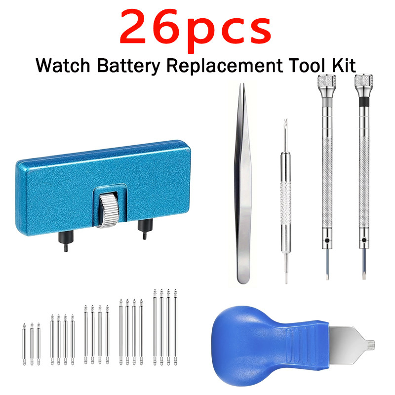 26pcs Watch Battery Replacement Tool Kit, Watch Back Remover Tool, Watch  Case Opener Tool, Watch Tools Case Back Opener, Watch Repair Kit
