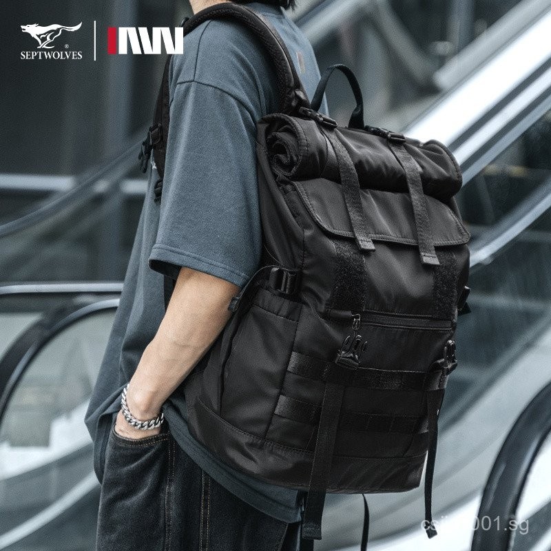 SEPTWOLVES Large Capacity Backpack Men s Backpack Outdoor Travel Bag Multifunctional Backpack Junior High School College Students Computer Bag GZY9 Shopee Singapore