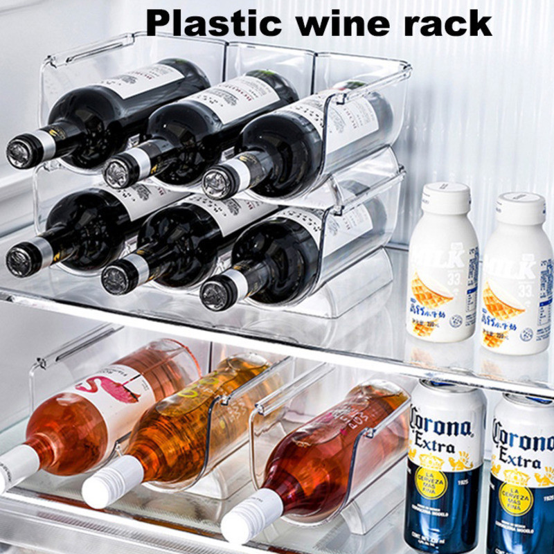 Water Bottle Holder Stackable Water Bottle Storage Rack Fridge Bottle Organizer Organiser Wine Rack Wine Glass Holder 03