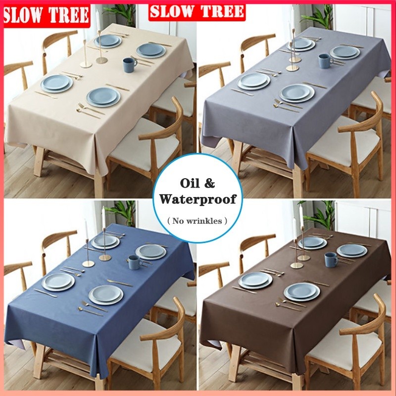 Pure Color PVC Tablecloth Waterproof Oil-proof Table Cloth Anti ...