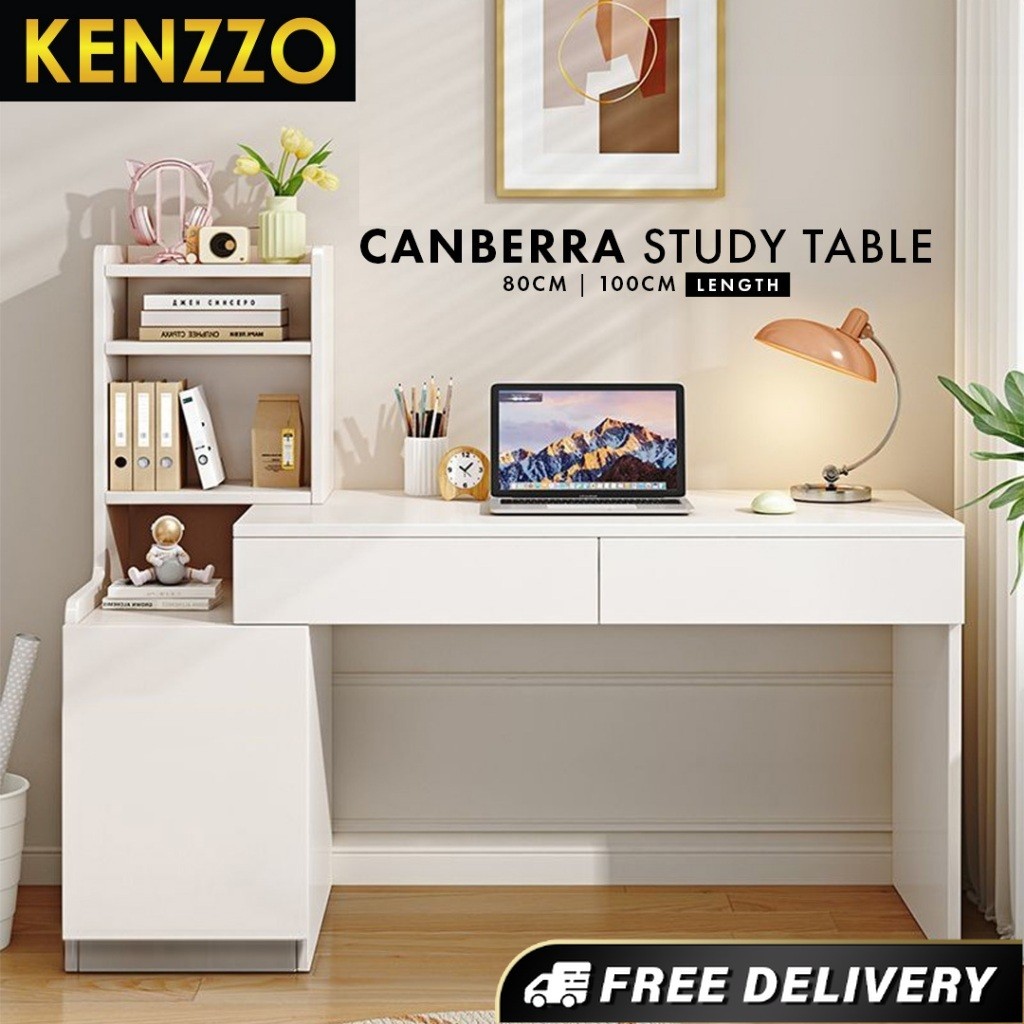FREE DELIVERY !! KENZZO: Canberra study table/Table With Book Shelf ...