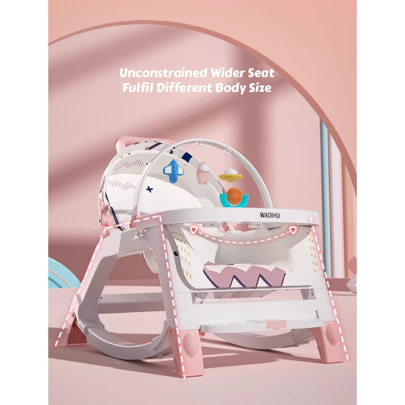 5 in 1 Multi-function Baby Rocking Chair Rocker Bouncer Music Booster ...