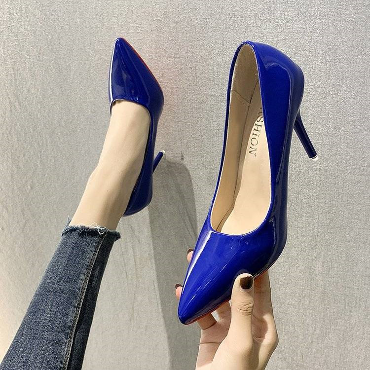 35 45 Size Large Size High Heels 44 Bright Color Reverse Flip Shoes 43 Sexy Stiletto Fake Mother Shoes Pointed Toe Big Foot Women s Shoes