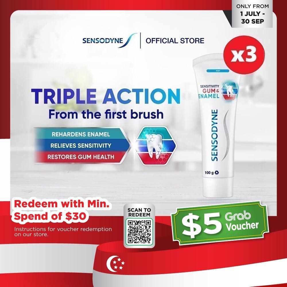 [3 Pack] SENSODYNE Sensitivity & Gum Enamel Toothpaste 100g | Shopee ...