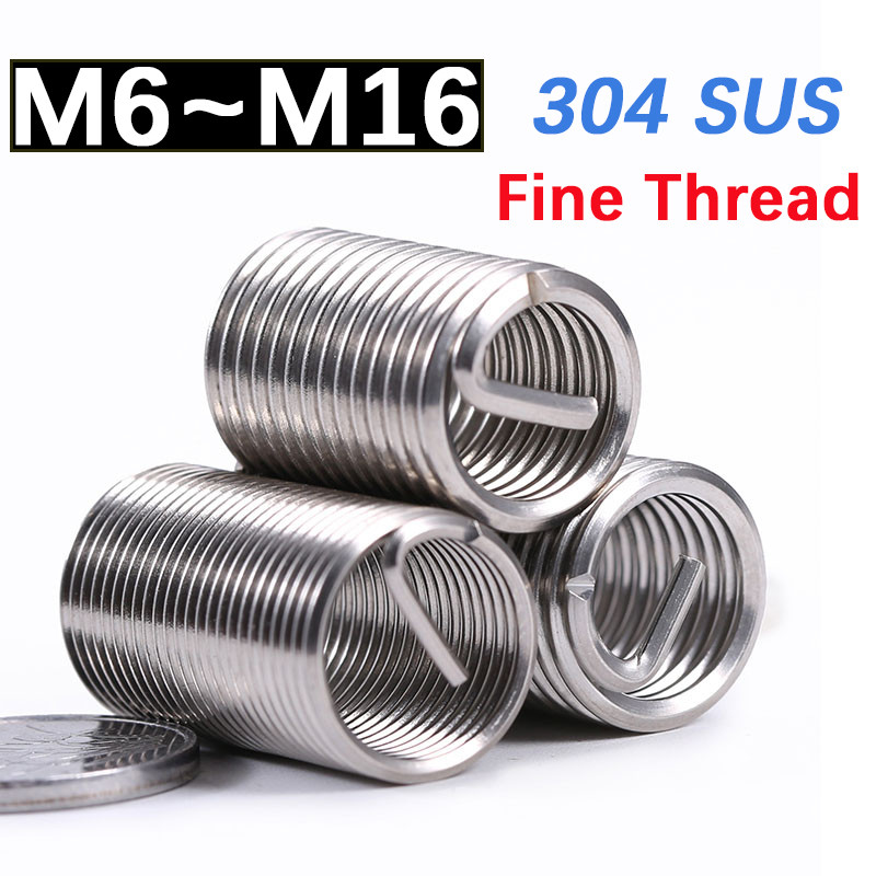 304 Stainless Steel Fine Thread Helicoil Thread Repair Insert Coiled ...