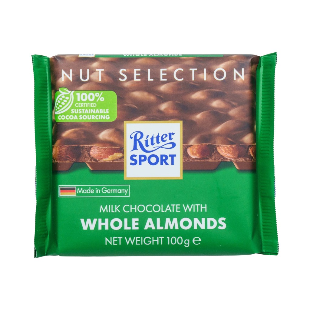 Ritter Sport Whole Almond Chocolate, 100g | Shopee Singapore