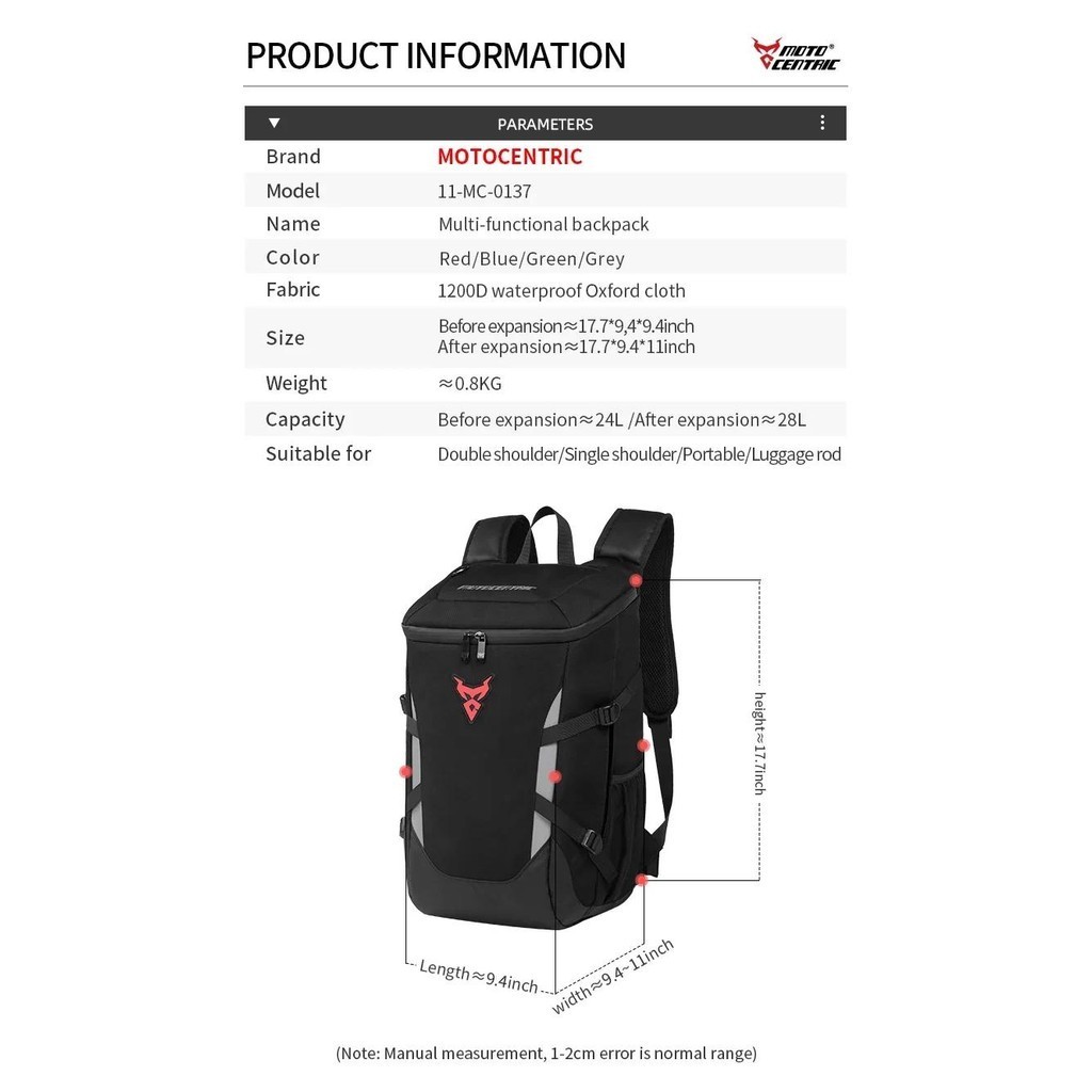 Motorcycle Bag Waterproof Cycling Helmet Backpack Motocross Racing ...