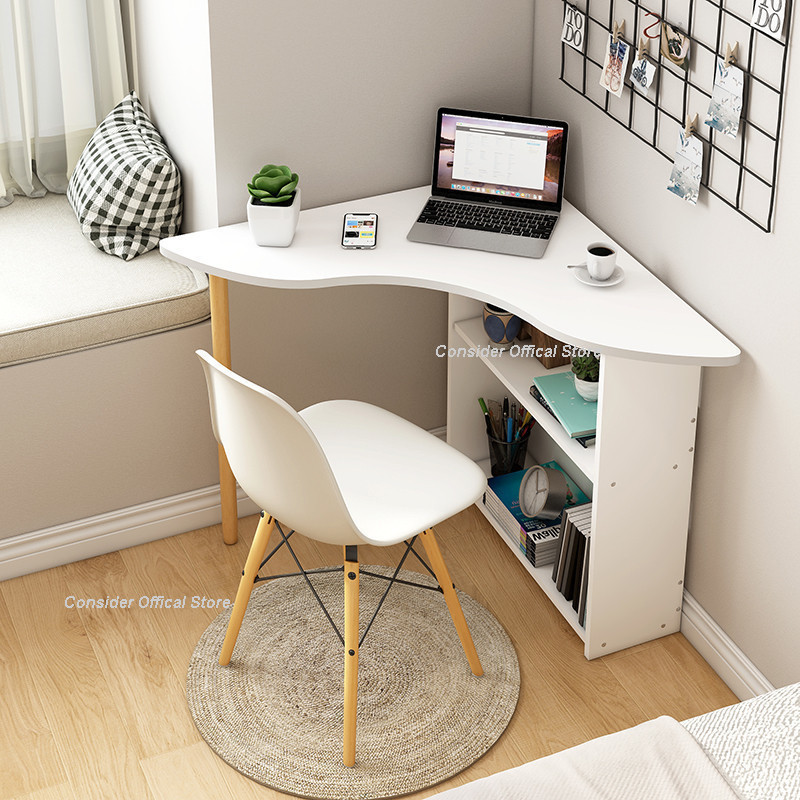 Corner Desk Bookshelf Combination Bookcase Bedroom Computer Desk Study Table Shopee Singapore