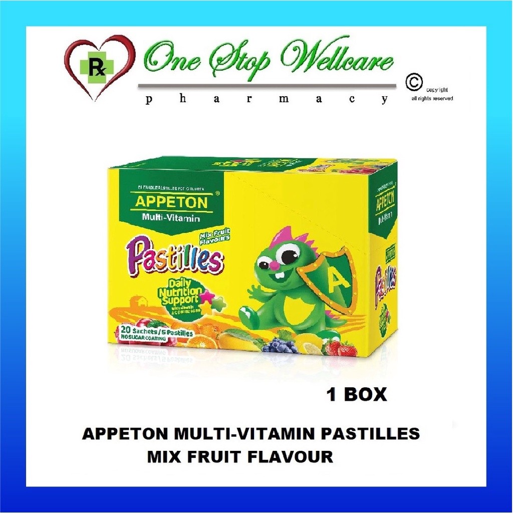 APPETON MULTI-VITAMIN PASTILLES MIX FRUIT FLAVOURS 1 BOX (EXP:10/2025 ...