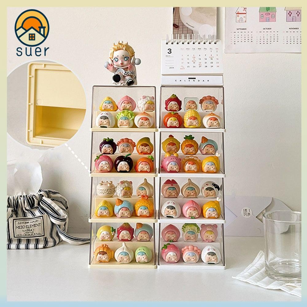 SUERHD Pop Mart Box Showcase, Transparent DIY Doll Figures Storage Box ...