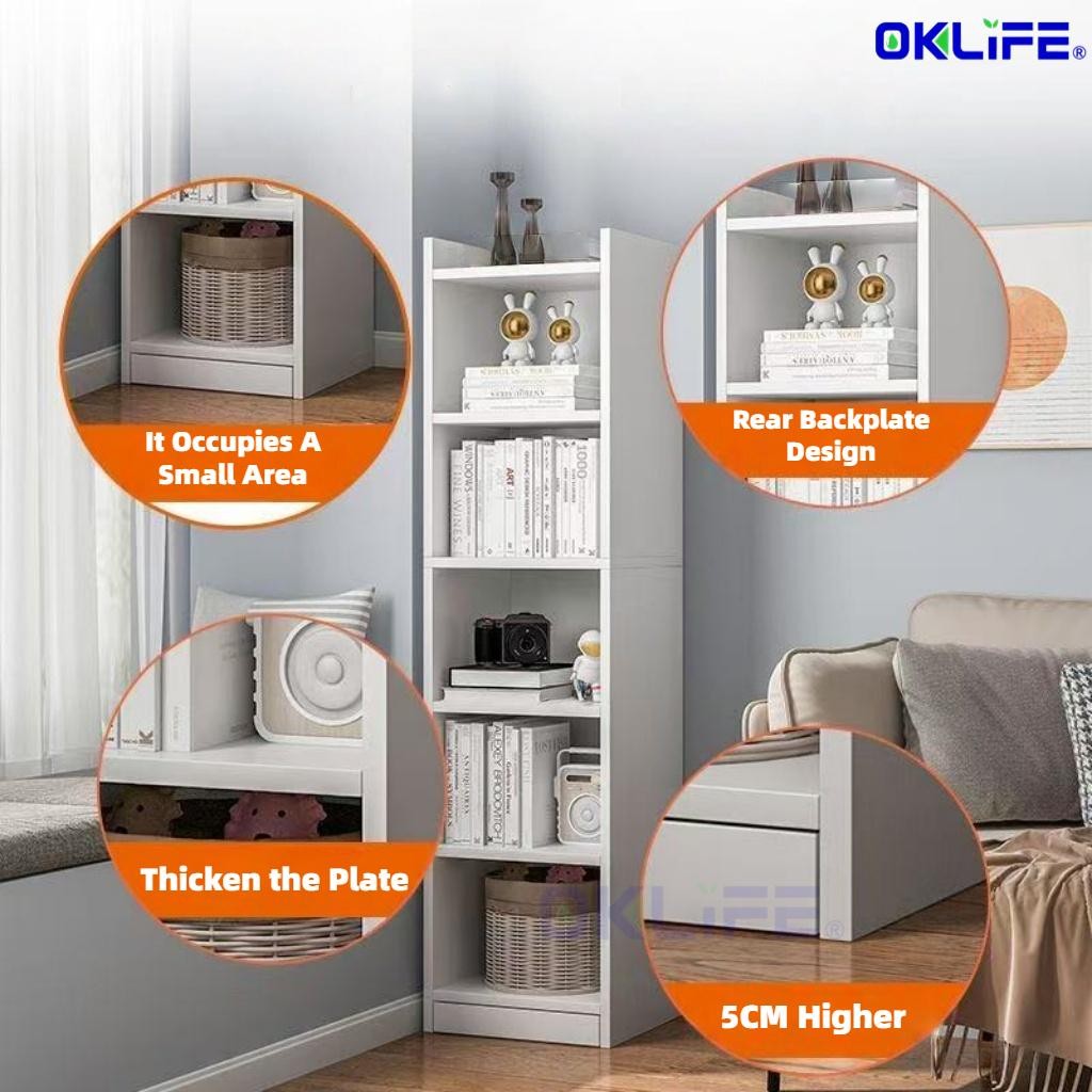 storage display cabinet floor bookshelf floor simple collection narrow seam small shelf Bookshelf Storage Rack alternate view