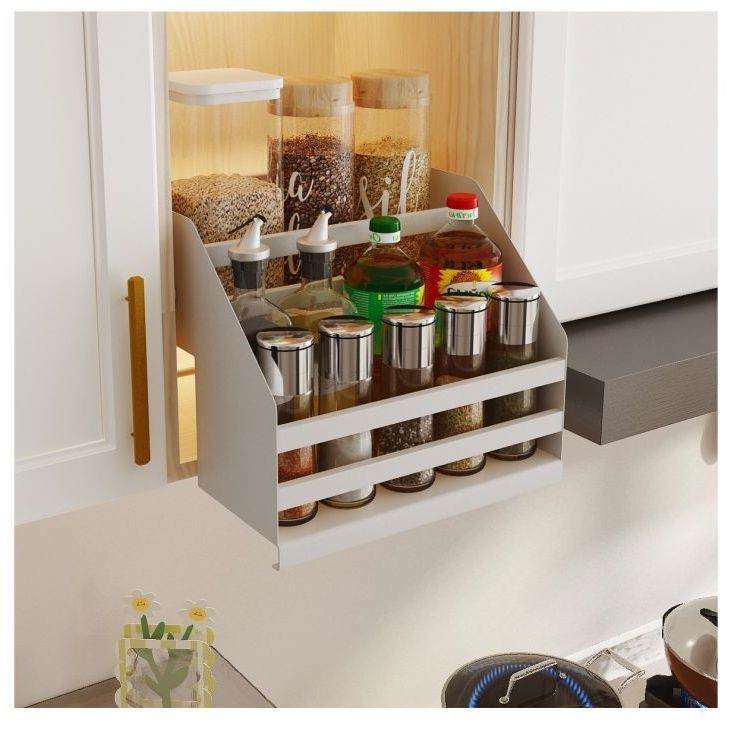 Kitchen Hanging Cabinet Pull-down Storage Rack Basket Wall Cabinet ...