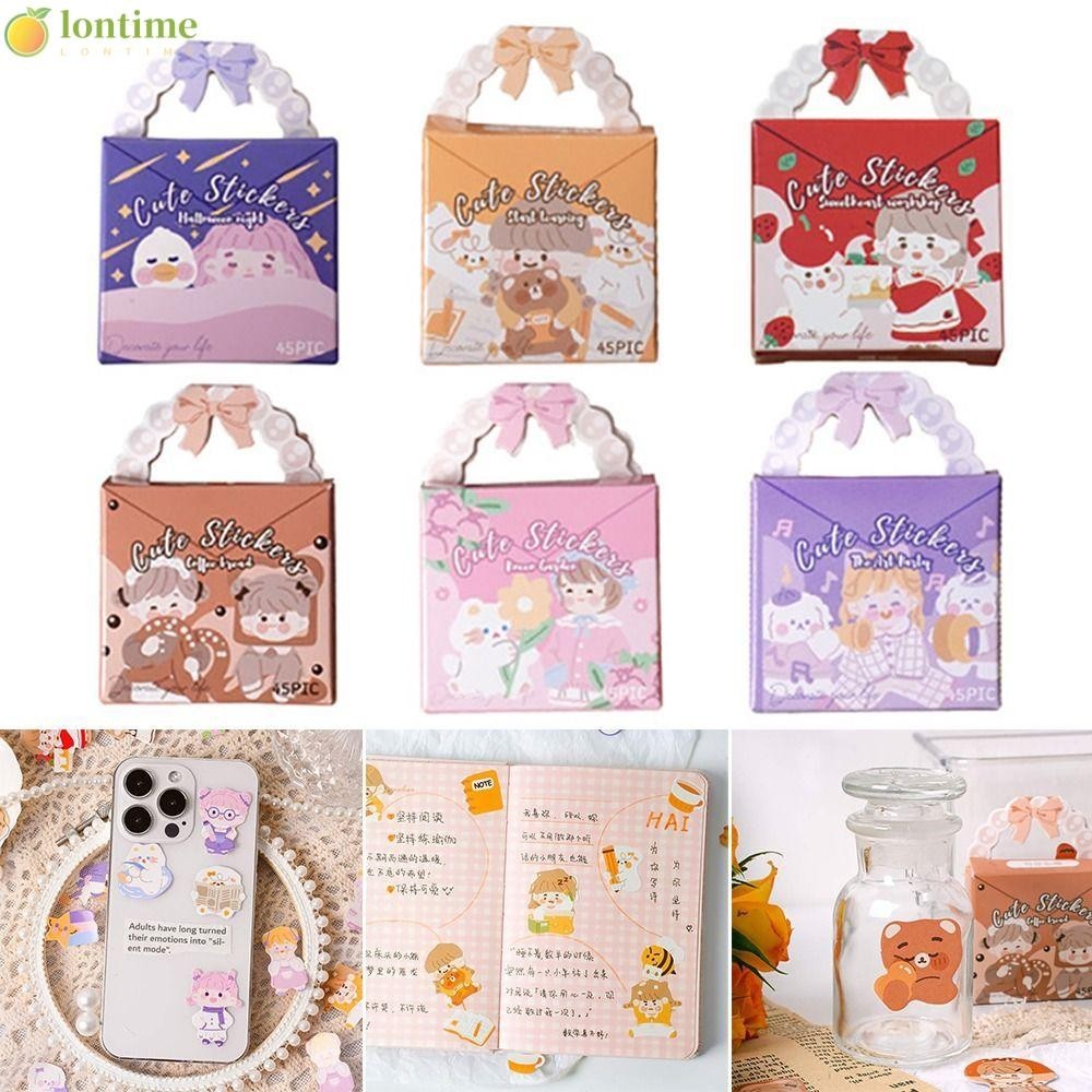 LONTIME 45Pcs/Pack SelfAdhesive Stickers, DIY Handbook Decor