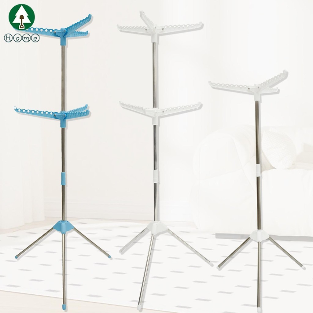 2 Layers/1 Layer Clothes Drying Rack with Rotating Clothes Rail ...