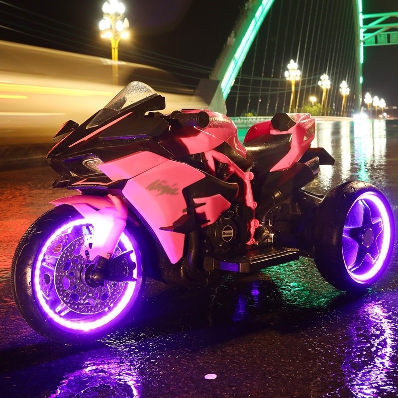 Super Large Kid Kawasaki Electric Motorcycle Motorbike Ride On Vehicle 2 8 Years Old Boys Girls Toy Car LE110