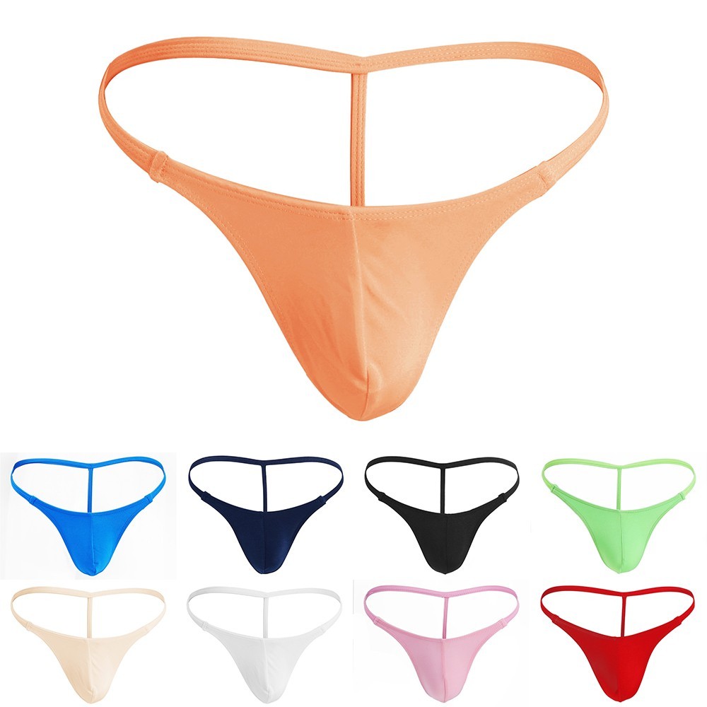 Tao Tao Mens Bikini V-Shaped Pouch Enhancing Low Waist Thong Underwear Red S