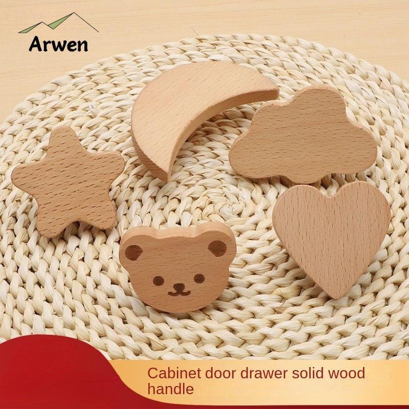 Cartoon Wooden Handle Cabinet Door Handle For Children'S Room Solid ...