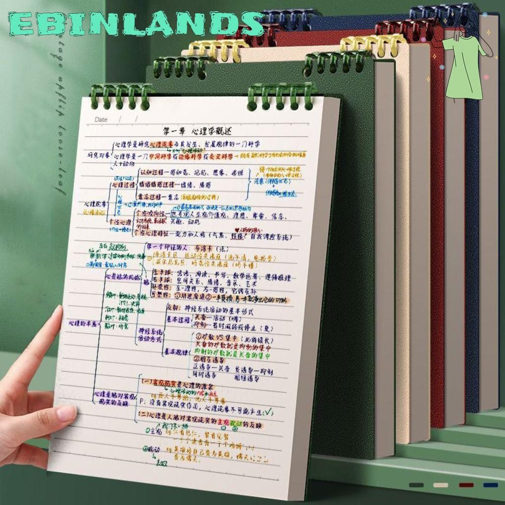 EBINLANDS 60Sheets/Book Loose-leaf Notebook, Detachable Color Notepad ...