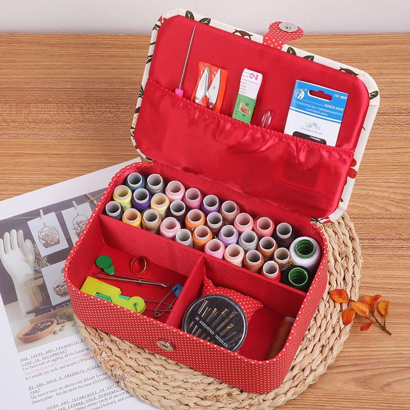 Fabric Sewing Box Household Storage Box Wedding Dowry Hand Sewing ...