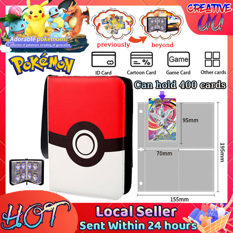SG Ready StockPokemon Card Album - 400PCS Capacity | Compatible with TCG,  Charizard Vmax, Gx & All Playing Cards | Hard Case Storage Book/Box |  Shopee Singapore