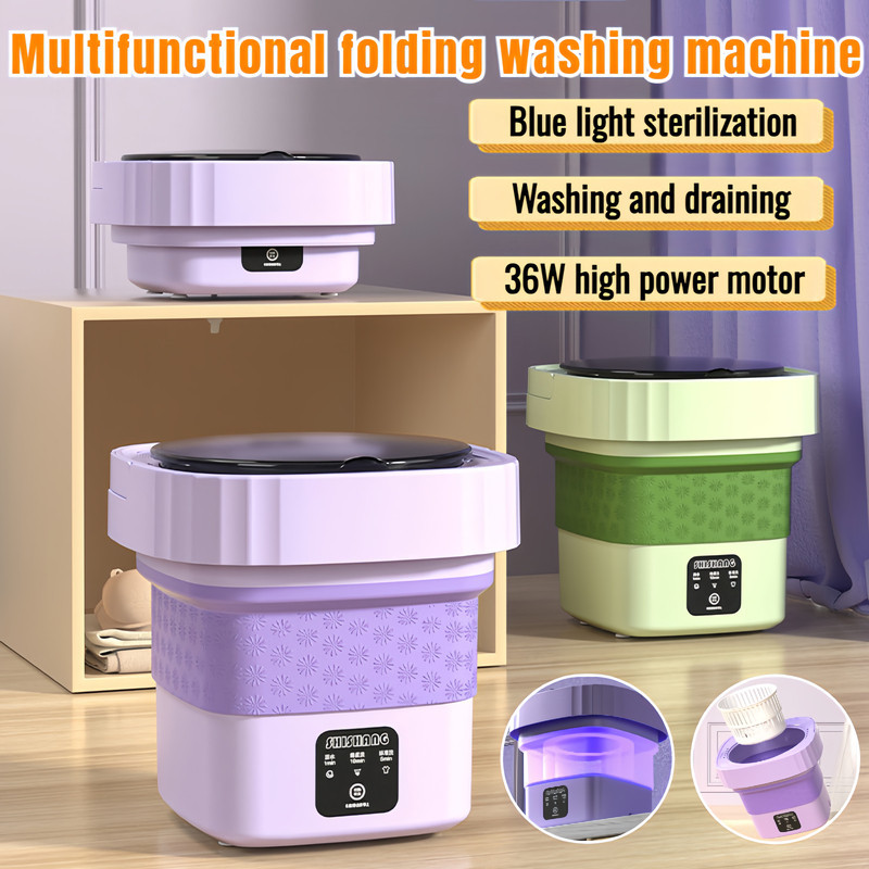 Portable small push-folding sterilizing washing machine mini underwear ...
