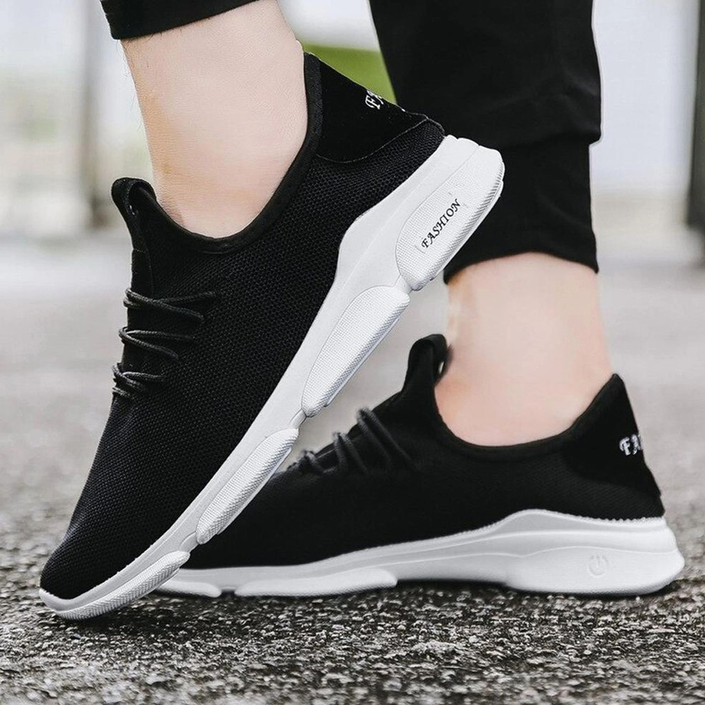 Summer Men s Shoes Air Mesh Breathable Lace up Solid Color Fashion Casual Shoes Shopee Singapore