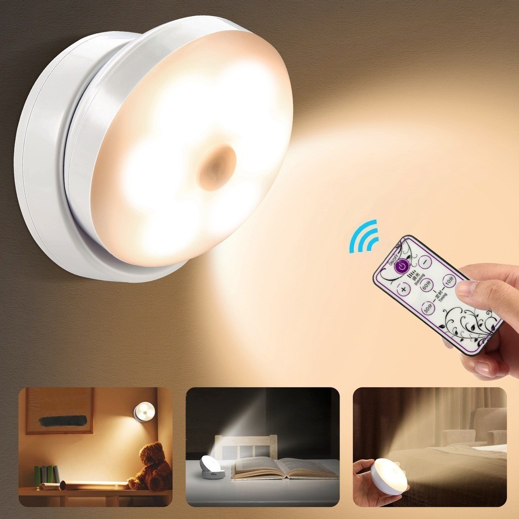 Remote Control Wall Light 3 Colors Dimming Removeable Touch Lamp Under ...