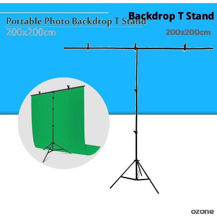 Portable Photo Studio Background Backdrop T Stand Kit 200x200cm ...