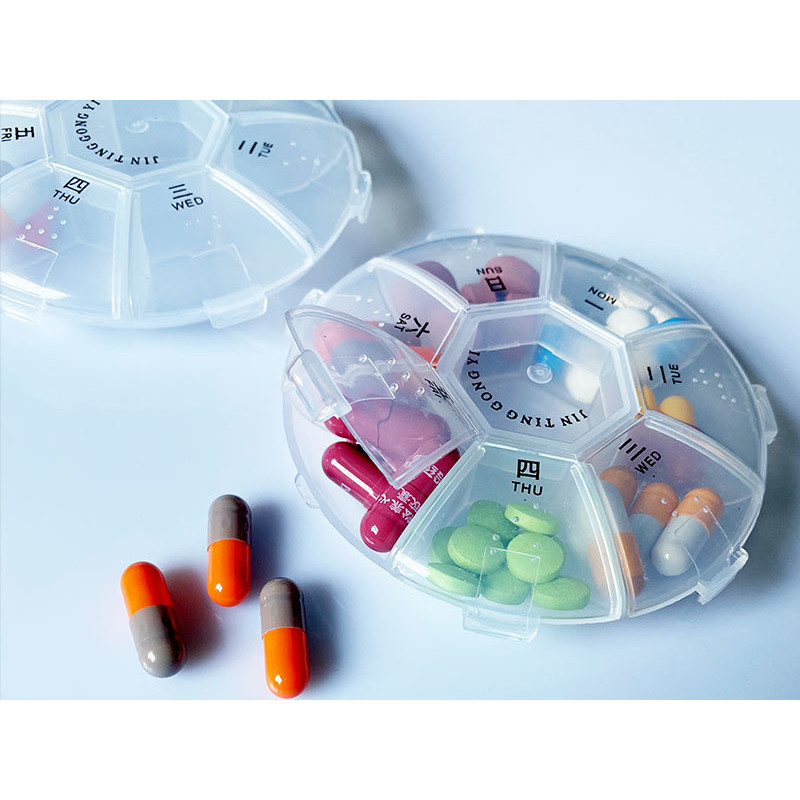 Portable Mini Pill Box Storage Sub-Packing Box Pill Separator Portable ...