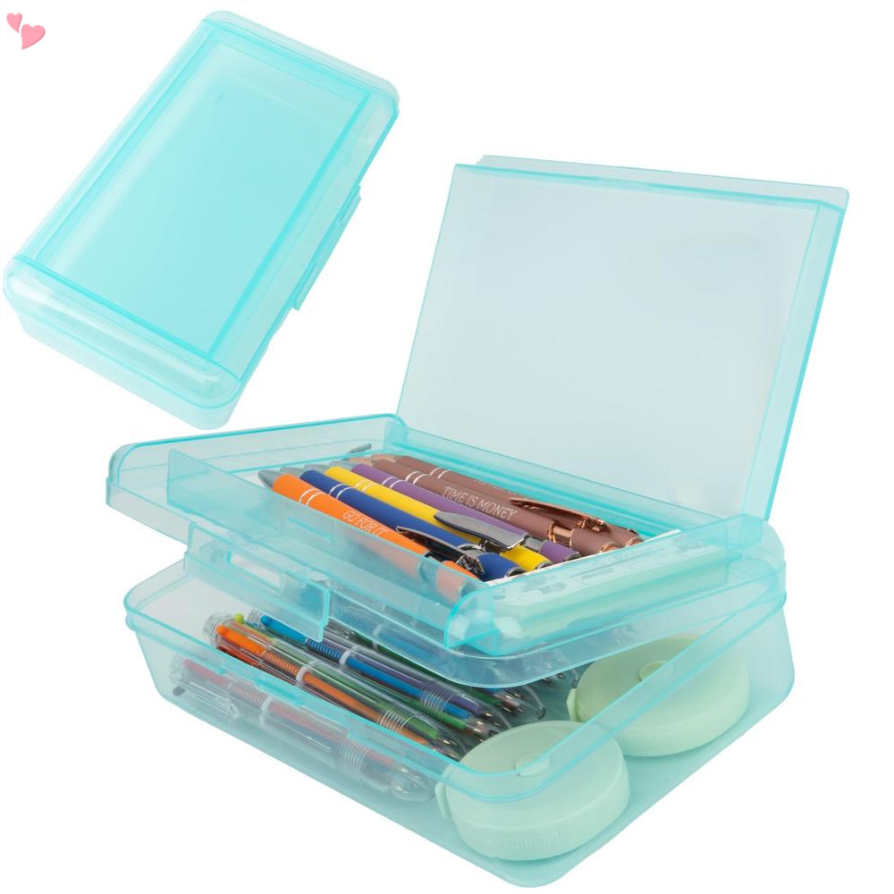 1 PCS Pencil Box,Double Layer Large Capacity Pencil Case,Hard Pencils ...